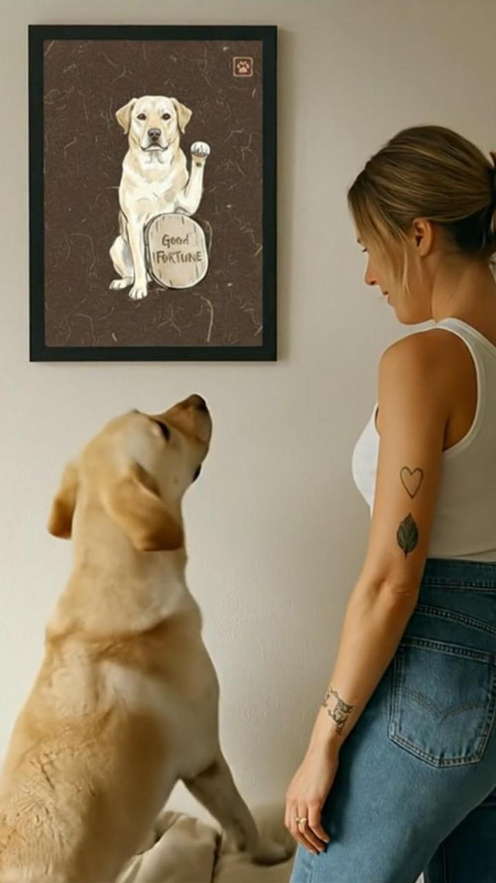 Custom Japandi Fortune Pet Portrait–Sumi Ink Style Wall Art