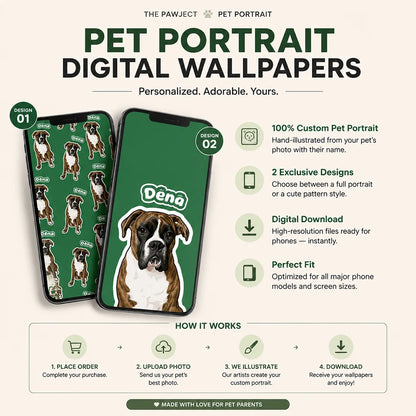 Custom Pet Portrait Digital Wallpaper